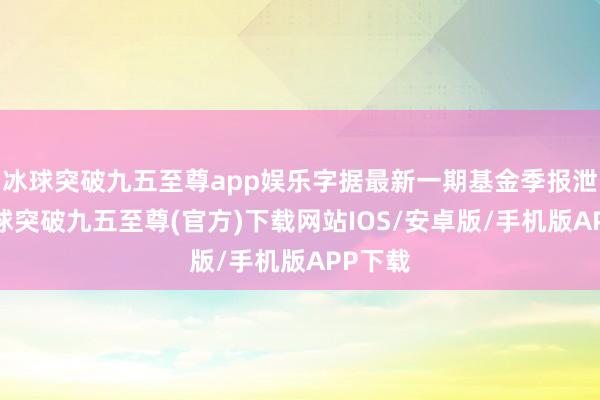 冰球突破九五至尊app娱乐字据最新一期基金季报泄漏-冰球突破九五至尊(官方)下载网站IOS/安卓版/手机版APP下载