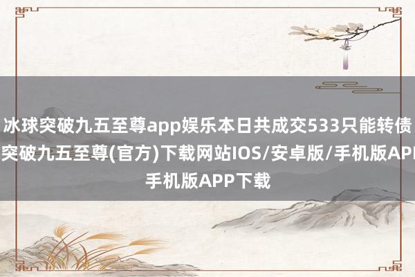 冰球突破九五至尊app娱乐本日共成交533只能转债-冰球突破九五至尊(官方)下载网站IOS/安卓版/手机版APP下载